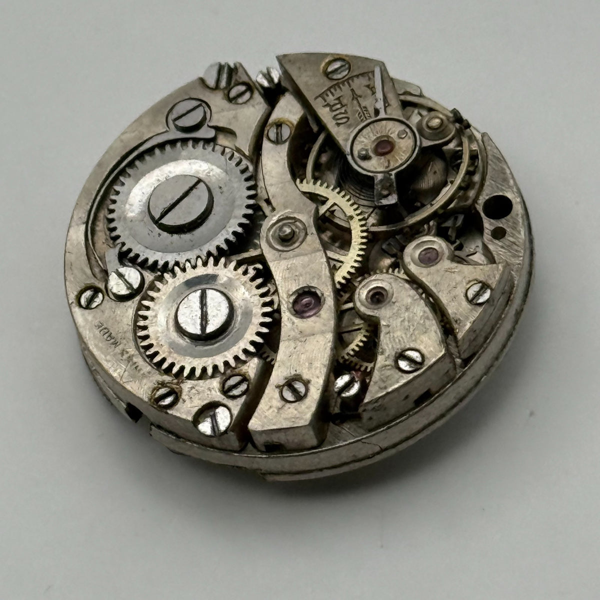 Unidentified SF Watch Movement Swiss Manual Wind Vintage Parts Repair 23.3mm
