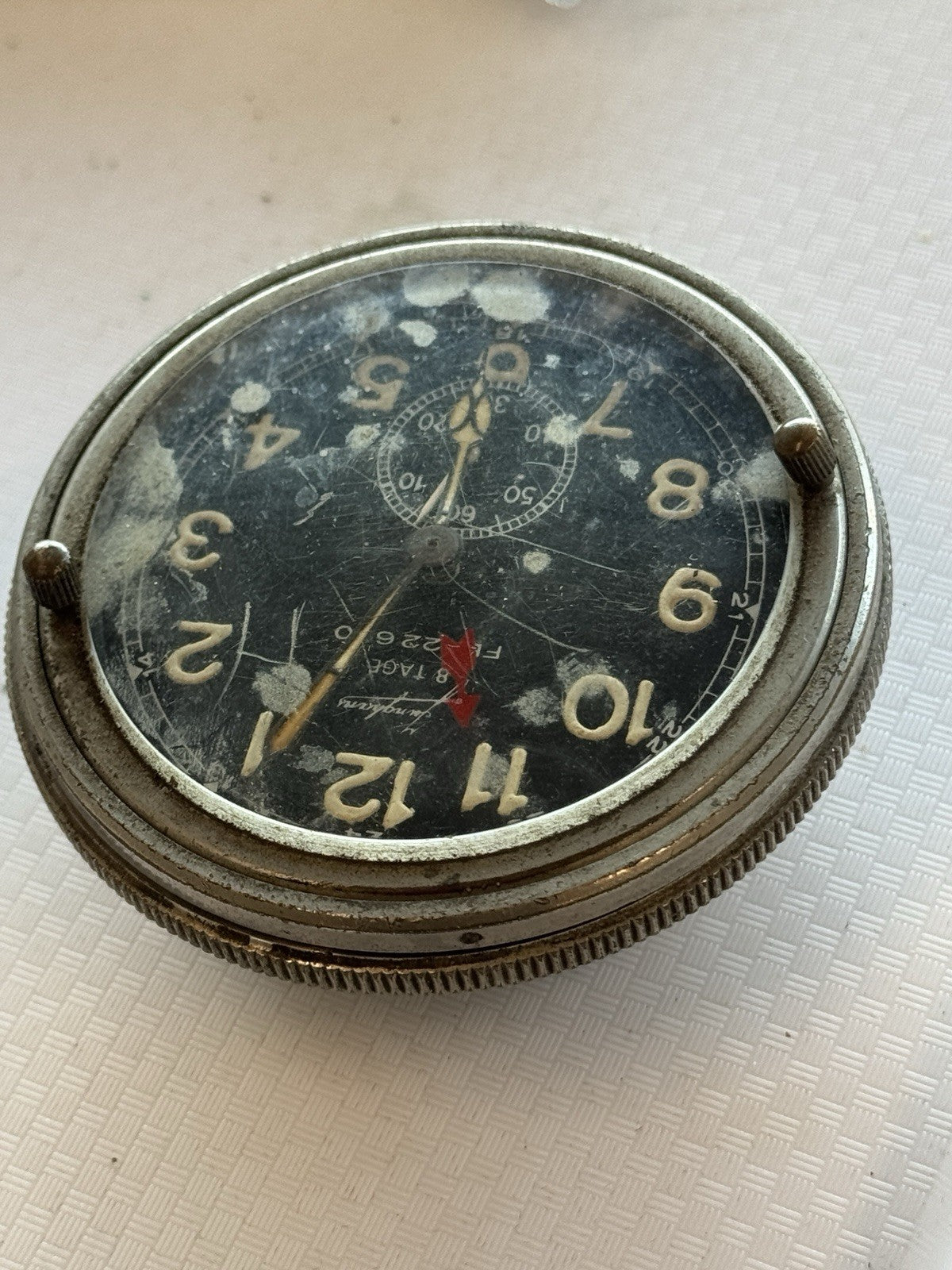 WW2 Junghans Luftwaffe Cockpit Clock 8 Tage FL 22600 German Aircraft Very Rare
