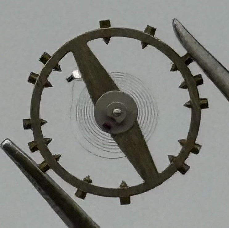 FHF 34 Balance Wheel Complete And Spring 7¾’’’ 1047 M Watch Movement Parts NOS