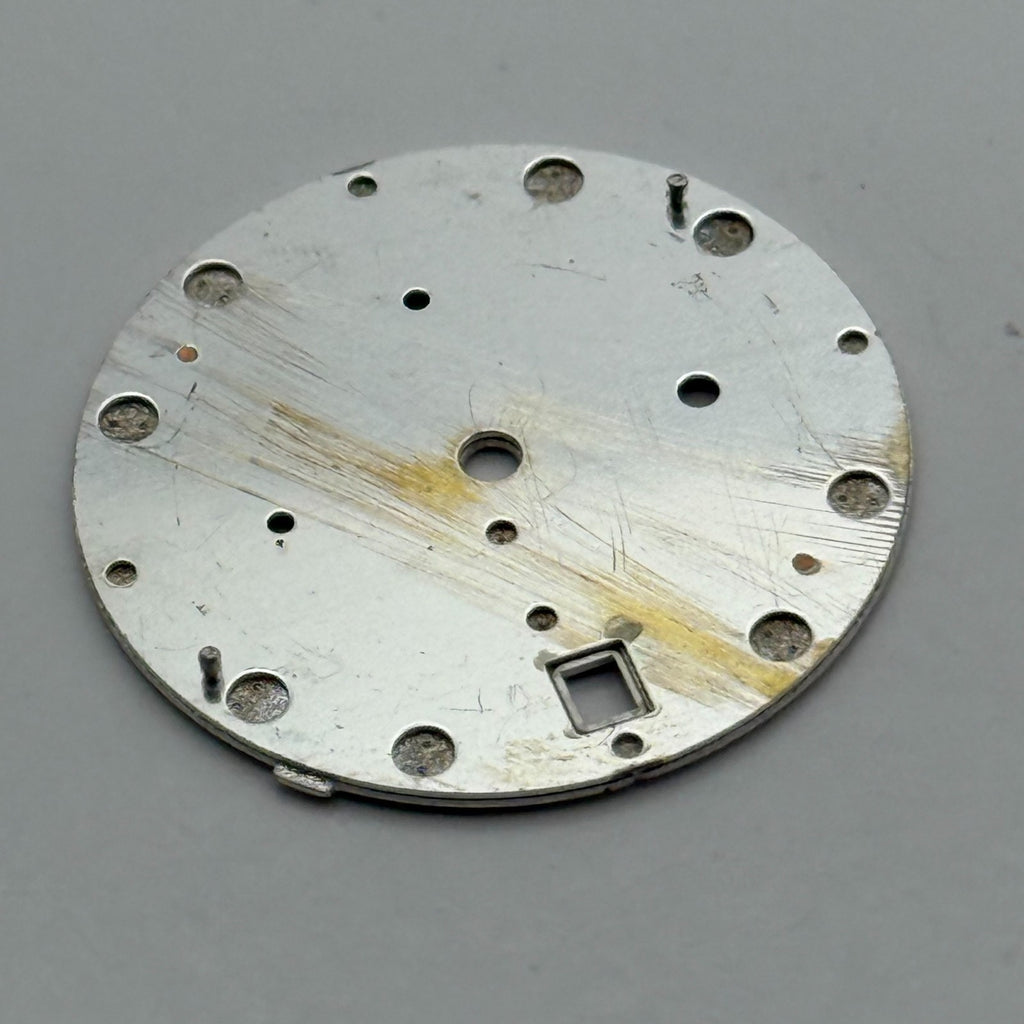 Seiko Watch Dial Chronograph 50M Silver Tone Japan Spare Parts Repair 27.5mm