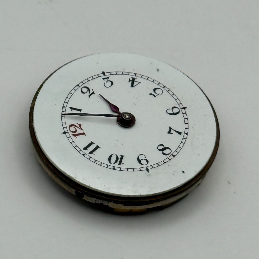 Longines 10.85N Watch Movement Red 12 B&Co 15 Jewels Manual Wind Parts 22.8mm