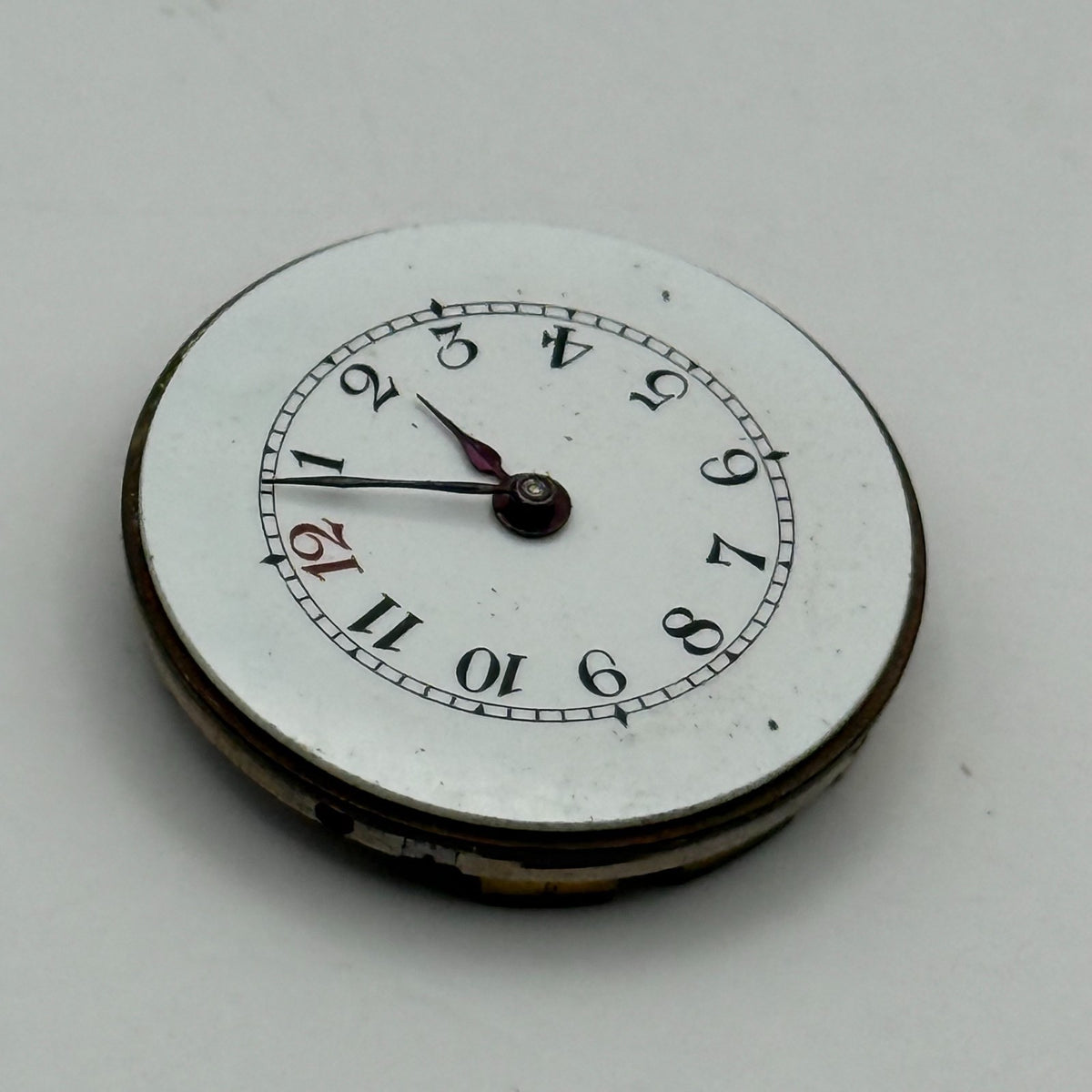 Longines 10.85N Watch Movement Red 12 B&Co 15 Jewels Manual Wind Parts 22.8mm