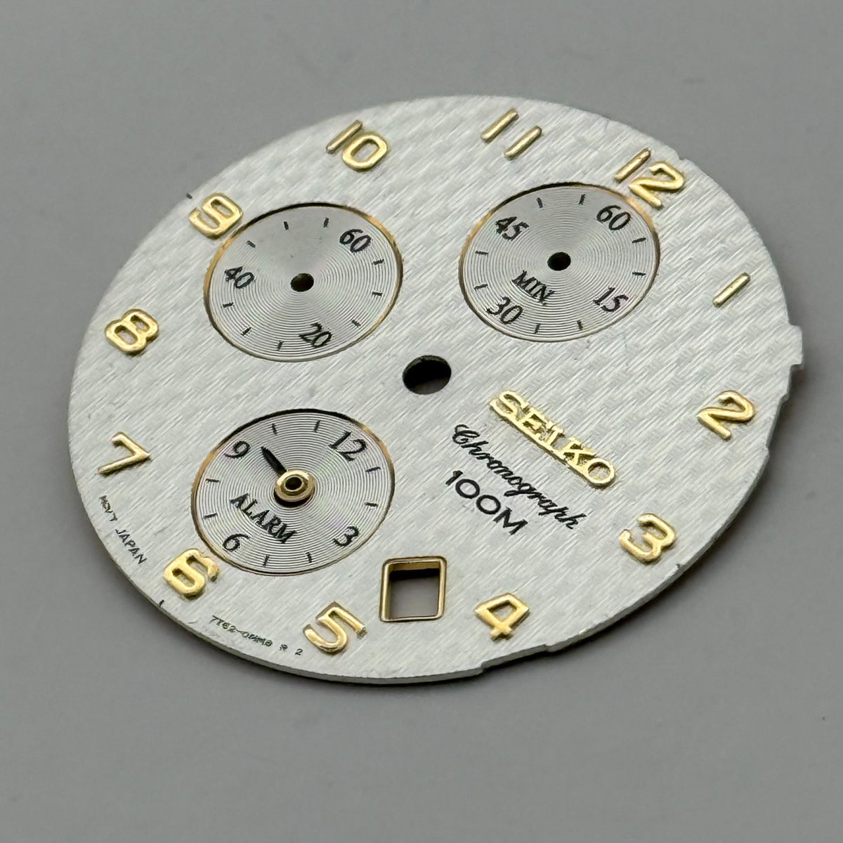 Seiko 7T62-0MM8 Watch Dial Chronograph Alarm 100M Spare Parts Repair 28.4mm