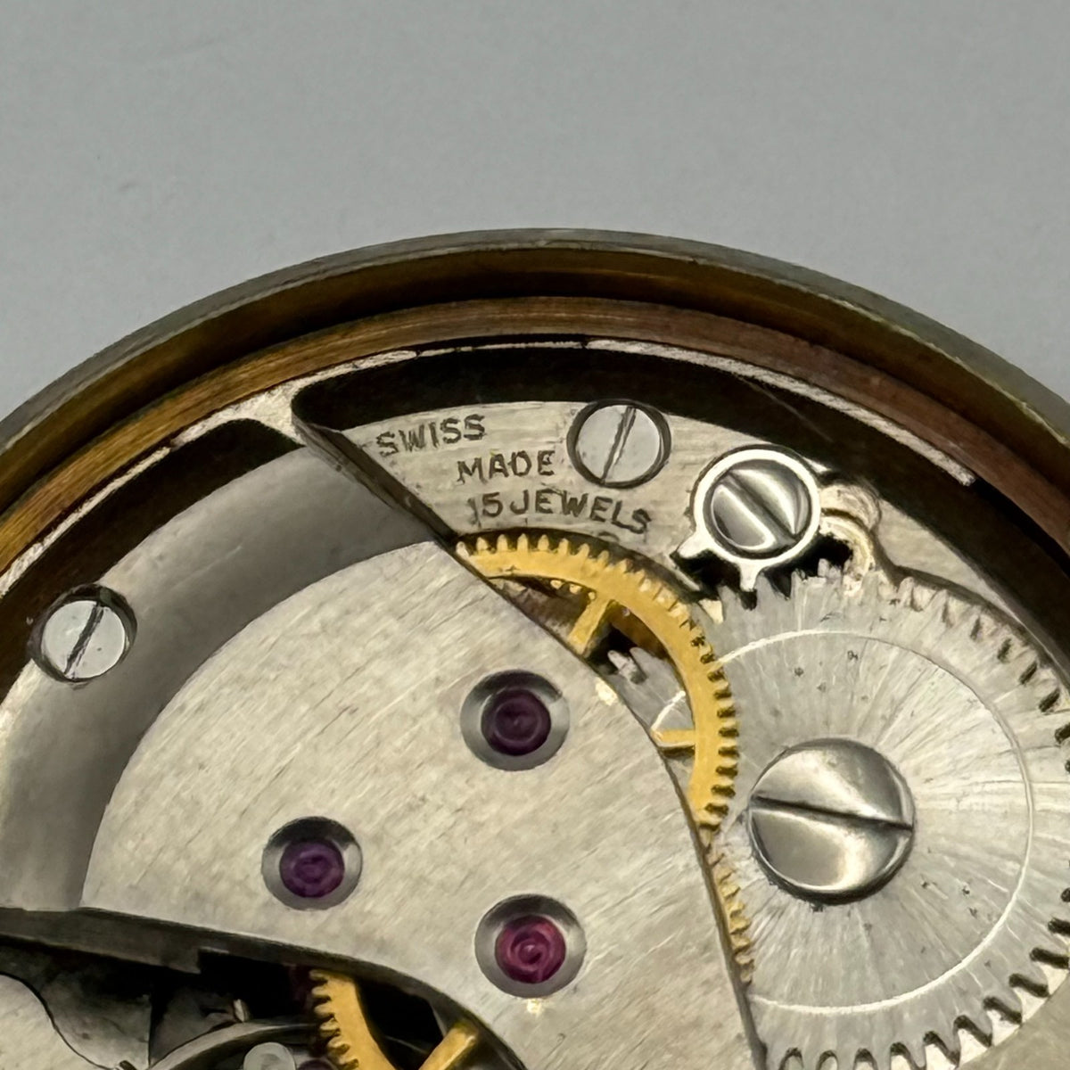 FHF 25 Watch Movement - Trebex 15 Jewels - Running - For Parts / Repair - 23.6mm