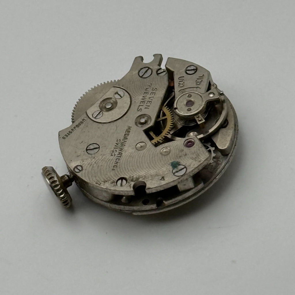 MST 391 Watch Movement Medana 7 Jewels Swiss Manual Wind Parts Repair 19.6mm