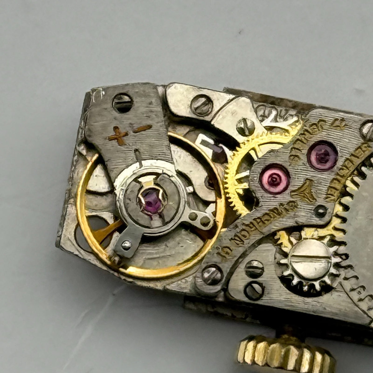 FHF 59-21 Watch Movement Delvina Swiss 17 Jewels Manual Wind Parts Repair 9mm