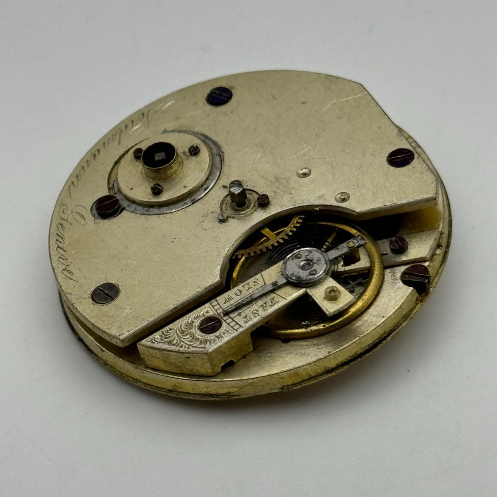 Nordmann Geneve Antique Key Wound Pocket Watch Movement Parts Repair 40.7mm