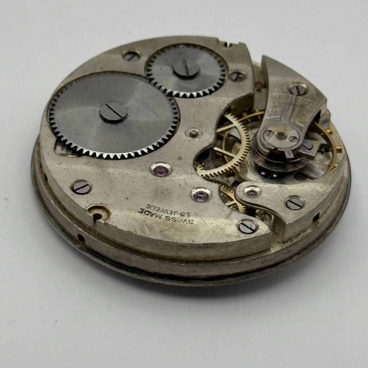 Hunter Pocket Watch Movement 15J Sub Seconds Swiss Manual Wind Parts 41.9mm