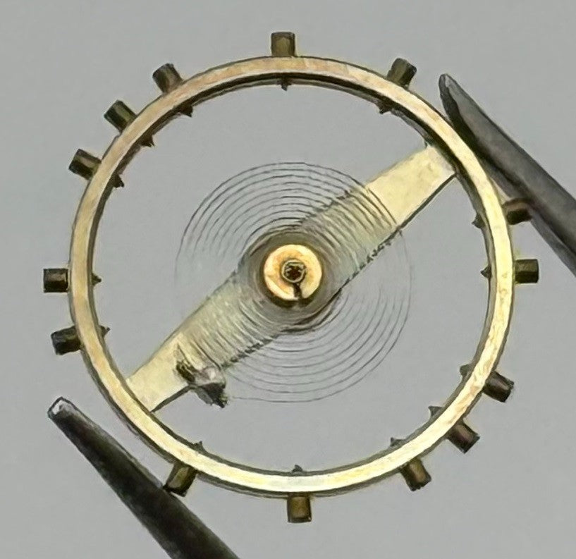 Lanco 1020 Balance Wheel Complete And Spring Progress Watch Movement Parts NOS