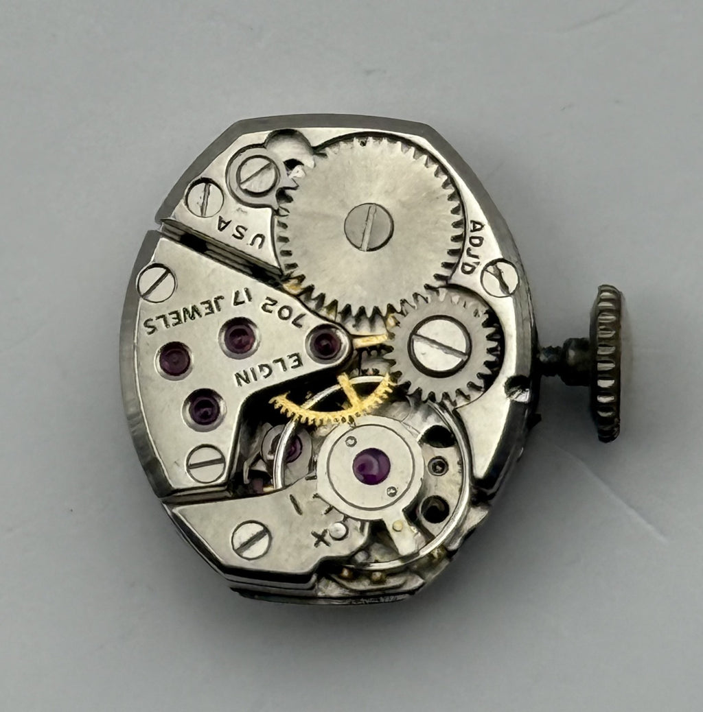 Elgin 702 Watch Movement 17 Jewels American Manual Wind Parts Repair 13.2mm