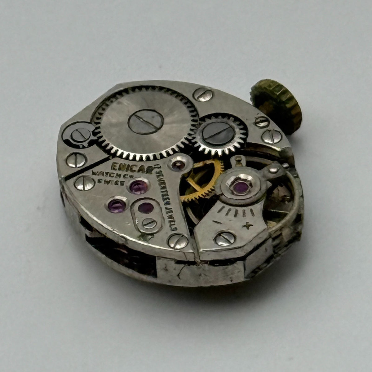 Enicar 672 Watch Movement 17 Jewels Swiss Vintage Manual Wind Parts Repair 13mm