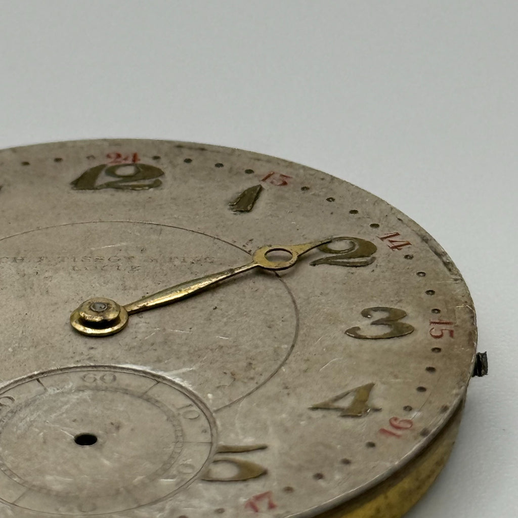 Swiss Lever Pocket Watch Movement - Tissot 18''' Hunter - Parts / Repair 41.4mm