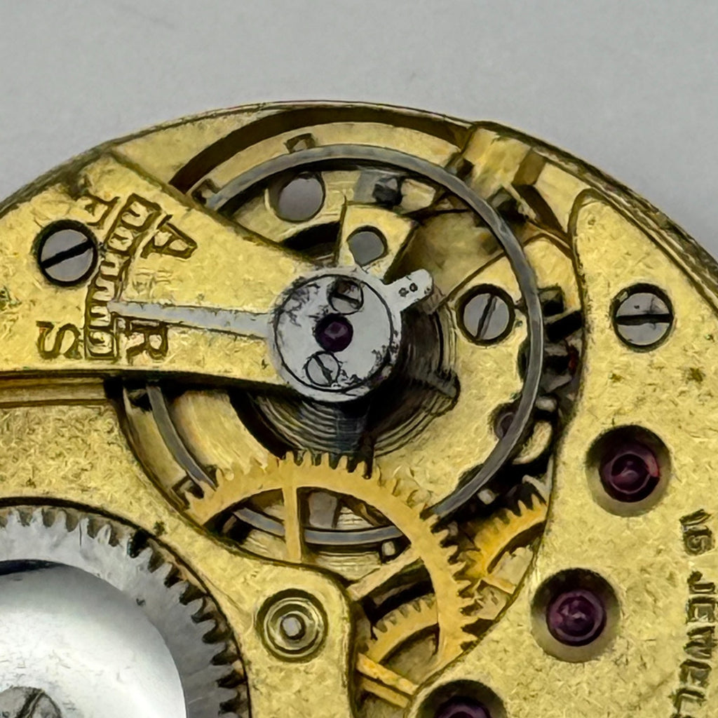 Unidentified Watch Movement Running 15 Jewels Swiss Manual Wind Parts 24.9mm
