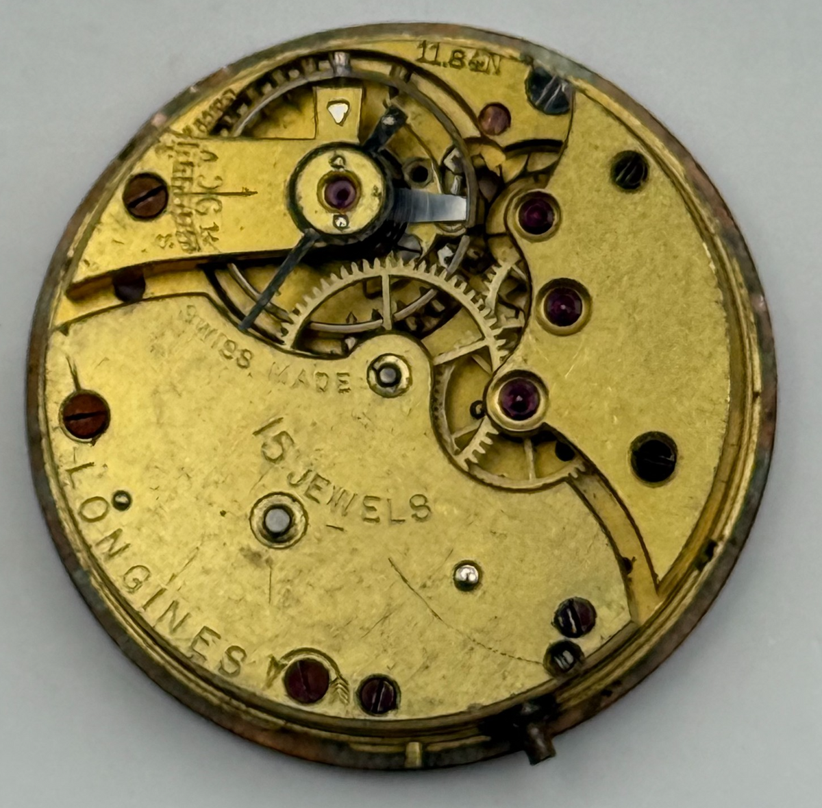 Longines 11.84N Trench Watch Movement - B&Co - For Parts / Repair - 25mm