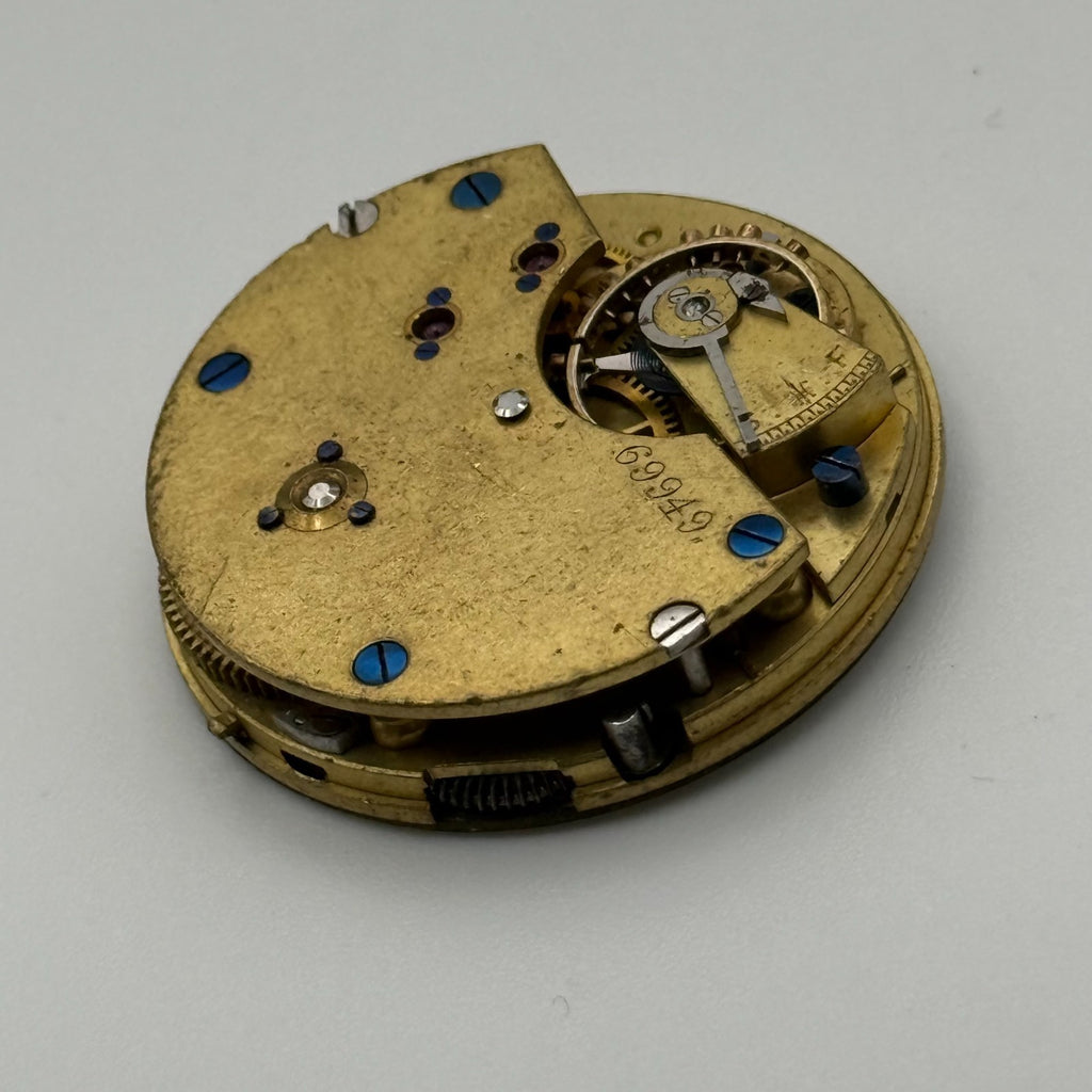 English Lever Pocket Watch Movement - Unidentified - Parts / Repair 35.7mm