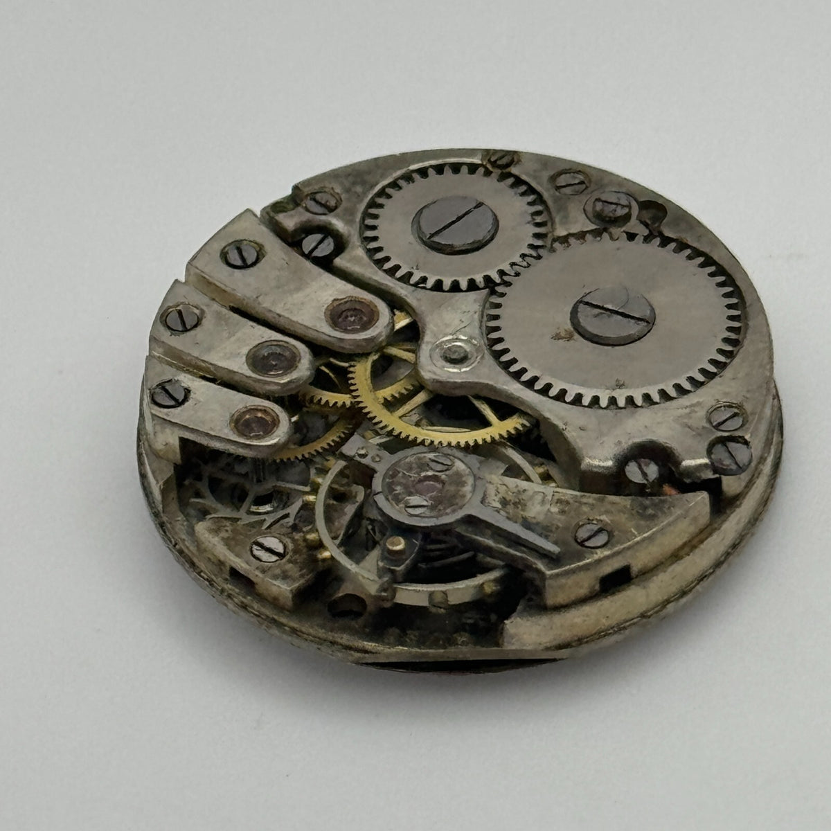 Unidentified Watch Movement Bullseye Dial Manual Wind 23.7mm Parts Repair