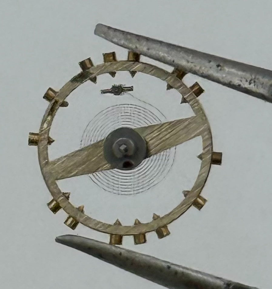 Parrenin 25 Balance Wheel Complete And Spring 5¼’’ 3411 Watch Movement Parts NOS