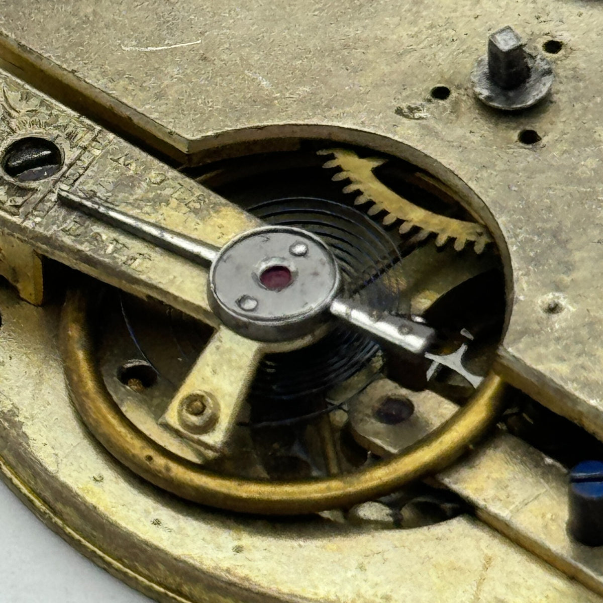 Antique Pocket Watch Movement Key Wound Muret Geneve Parts Repair Spares 47.6mm