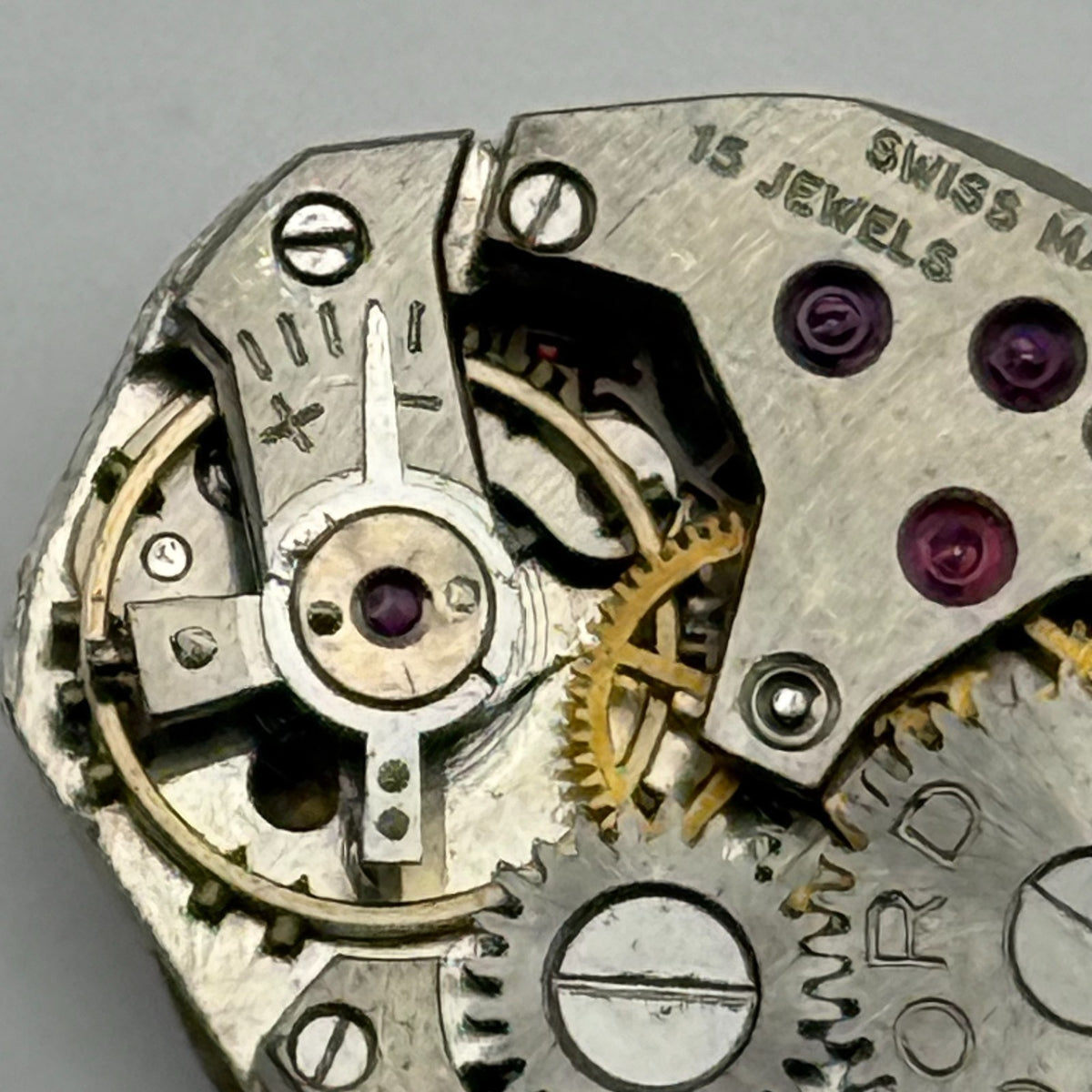 Record 75 Watch Movement Josmar 15 Jewels Swiss Manual Wind Parts Repair 15.2mm