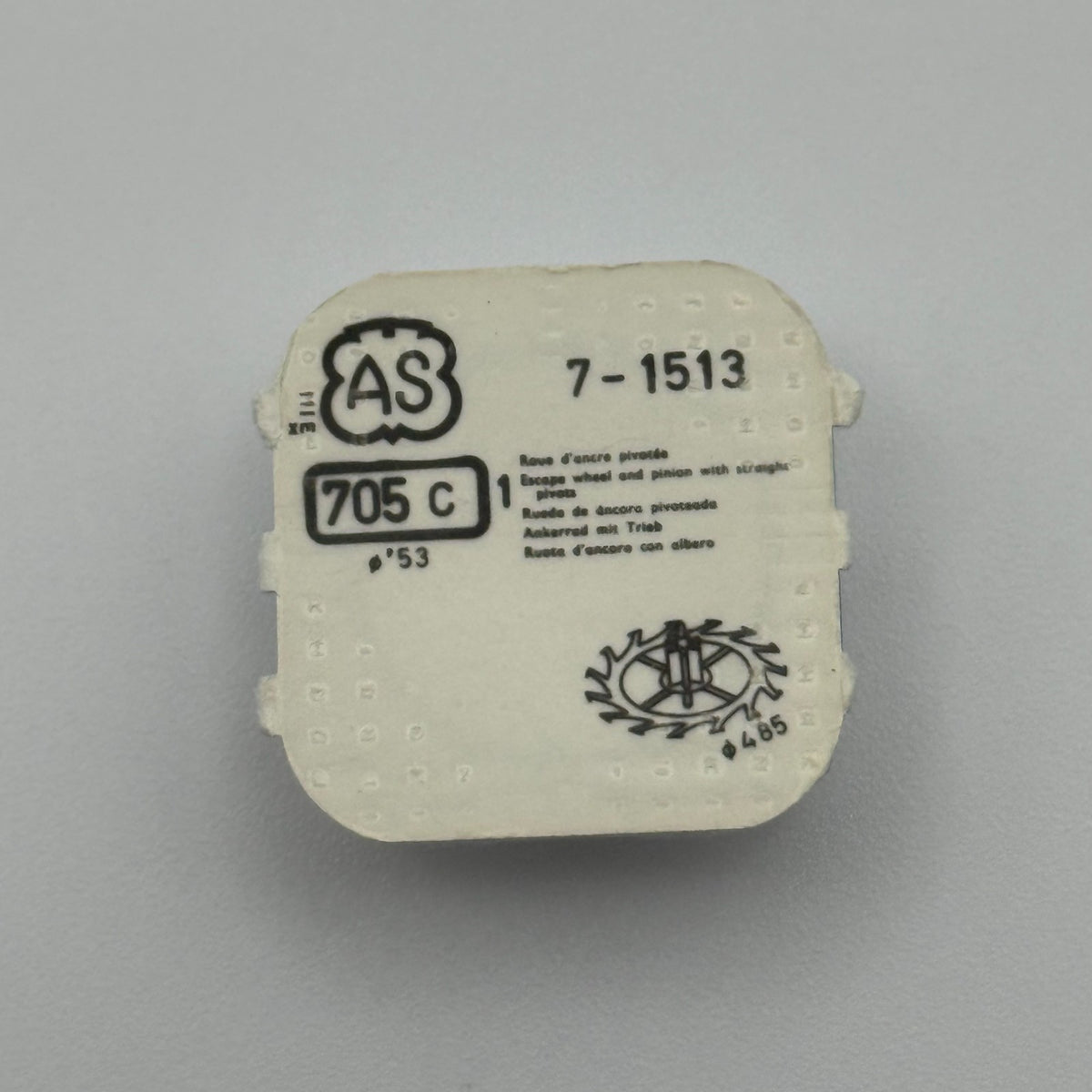 AS 1513 Escape Wheel & Pinion - 7 - 705 - New Old Stock - Watch Parts
