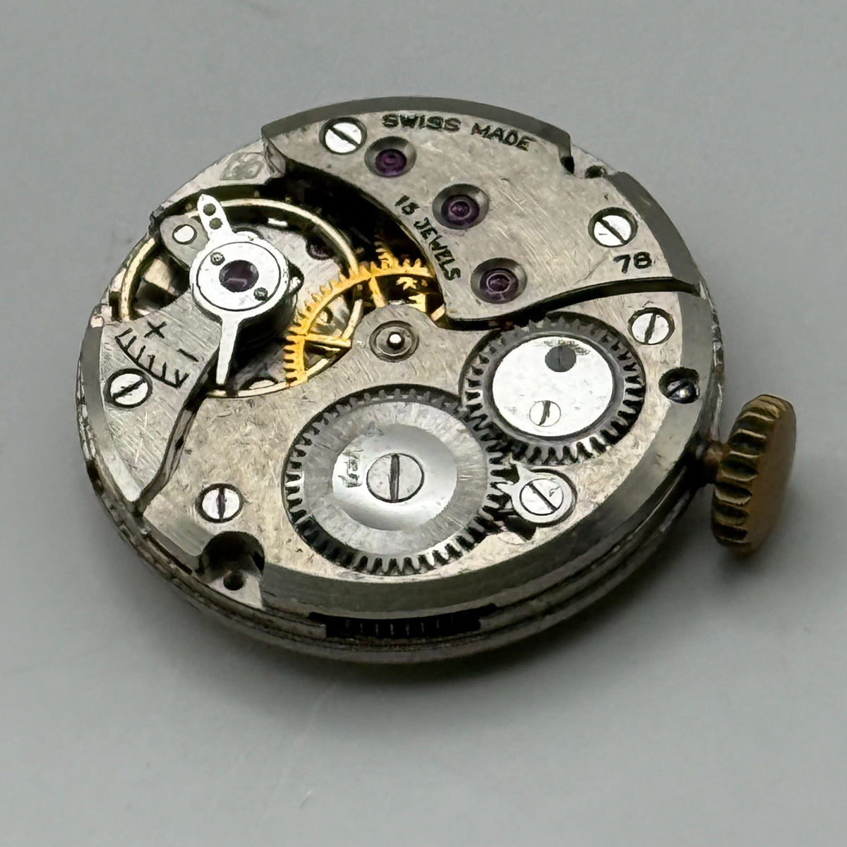 Revue 78 Watch Movement Limit 15 Jewels Swiss Manual Wind Parts Repair 19.7mm