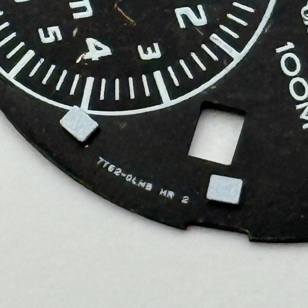 Seiko 7T62-0LW8 Watch Dial Chronograph 100M Black Spare Parts Repair 28.5mm