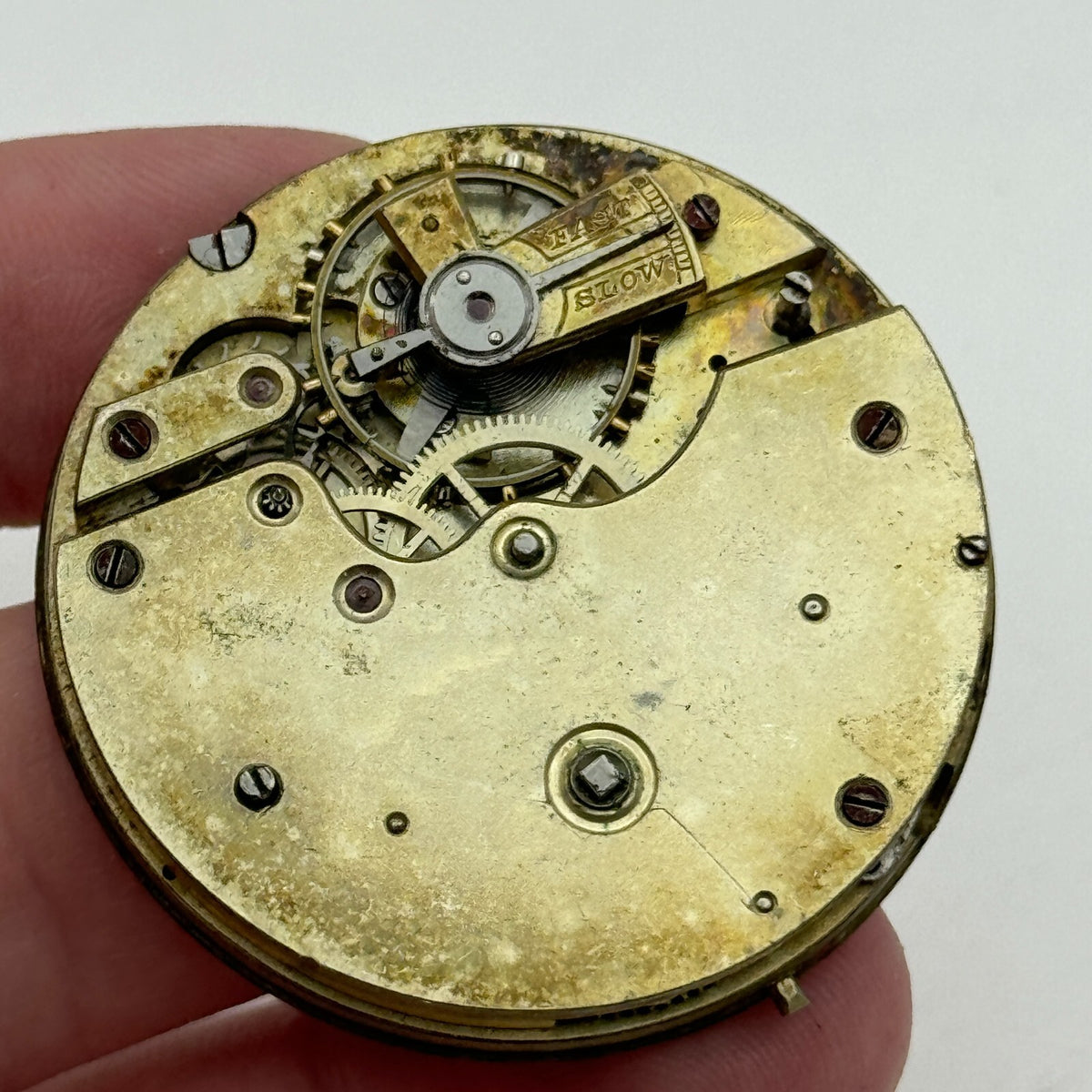 Antique Pocket Watch Movement Key Wound Parts Repair Spares 42.7mm