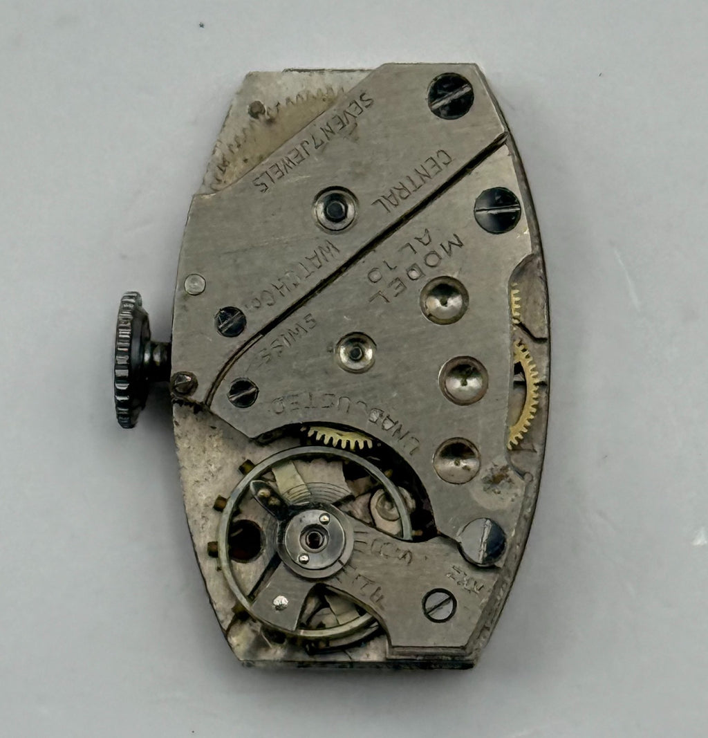 Kelton Model AL 10 Watch Movement Central Timex M10 Swiss 7 Jewels Parts 16.2mm