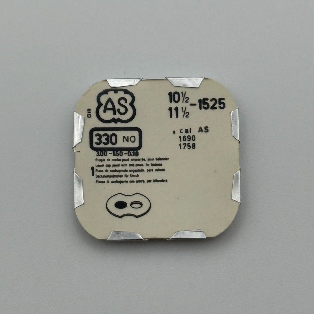 AS 1525 Lower Cap Jewel With End Piece - 10 1/2-11 1/2 - 330 - NOS - Watch Parts