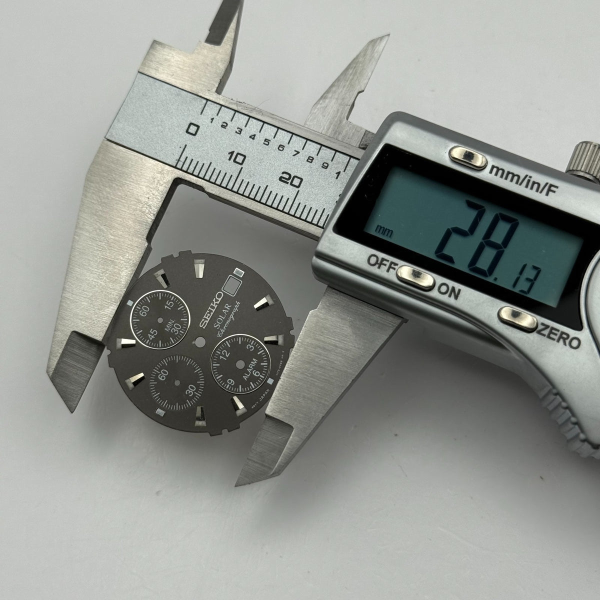 Seiko VI72-0AE8 Watch Dial Solar Chronograph Alarm Spare Parts Repair 28.1mm