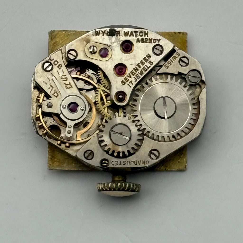Wyler Incaflex Watch Movement 17 Jewels Swiss Manual Wind Parts Repair 15mm