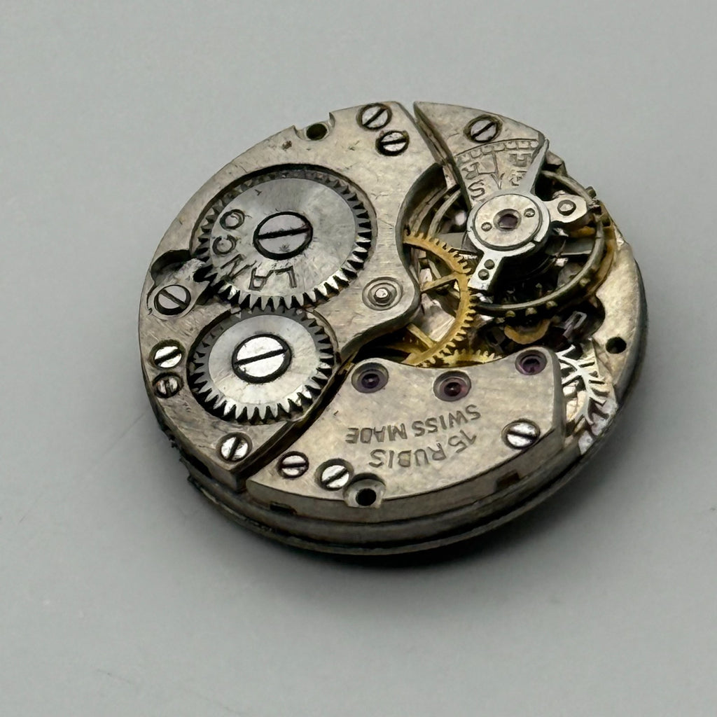 Lanco Watch Movement 15 Rubis Swiss Manual Wind Vintage Parts Repair 19.6mm
