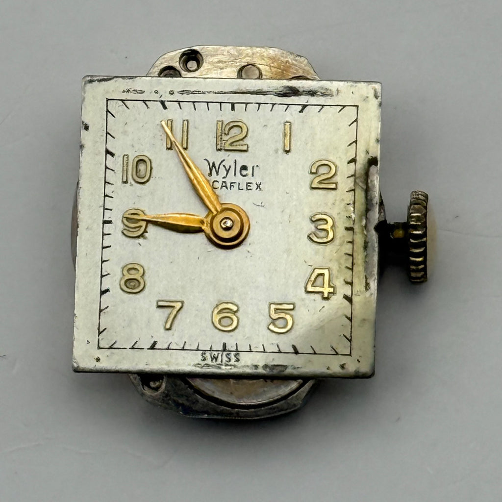 Wyler Incaflex Watch Movement 17 Jewels Swiss Manual Wind Parts Repair 15mm