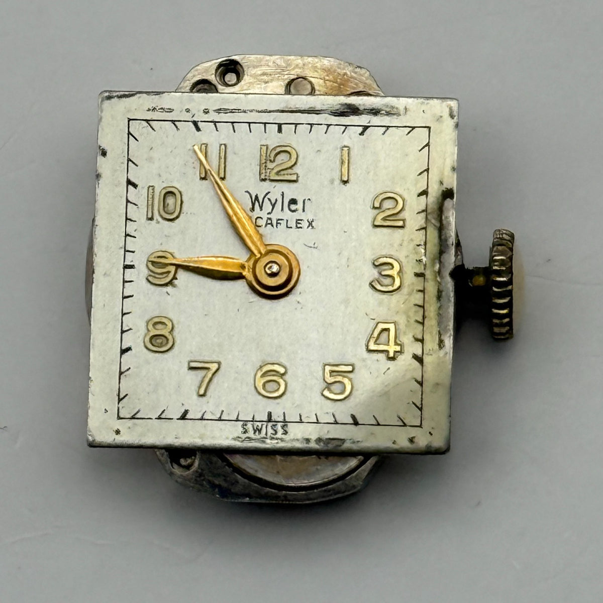 Wyler Incaflex Watch Movement 17 Jewels Swiss Manual Wind Parts Repair 15mm