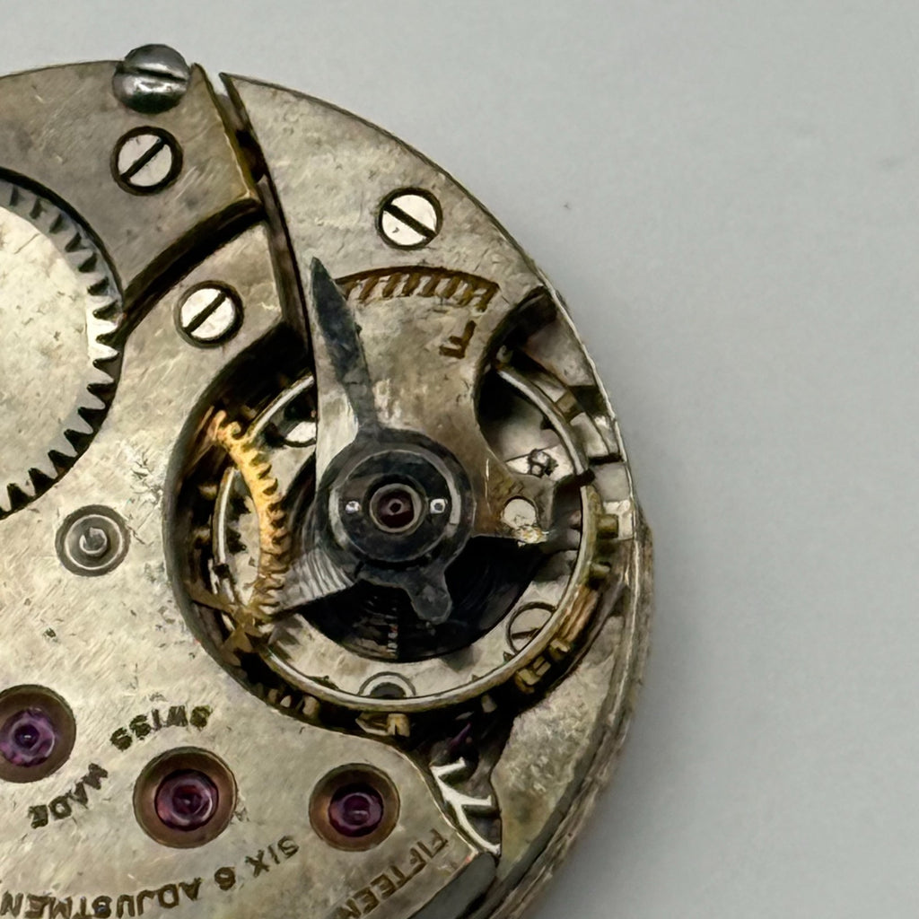 Meridian Regd Watch Movement 15 Jewels 6 Adjustments Manual Wind Parts 23.6mm
