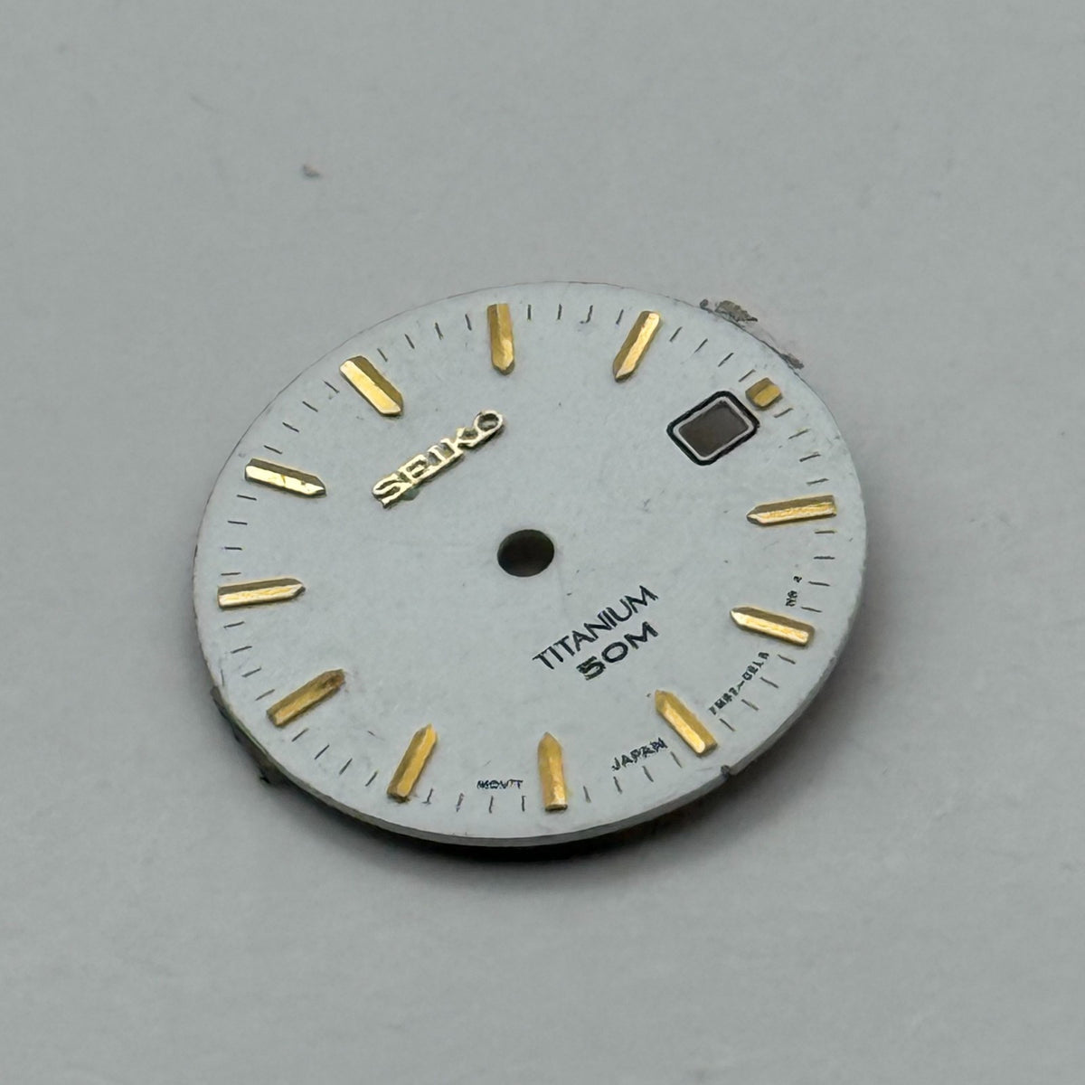 Seiko 7N82-0EL8 Watch Dial Titanium 50M White Japan Spare Parts Repair 19.4mm