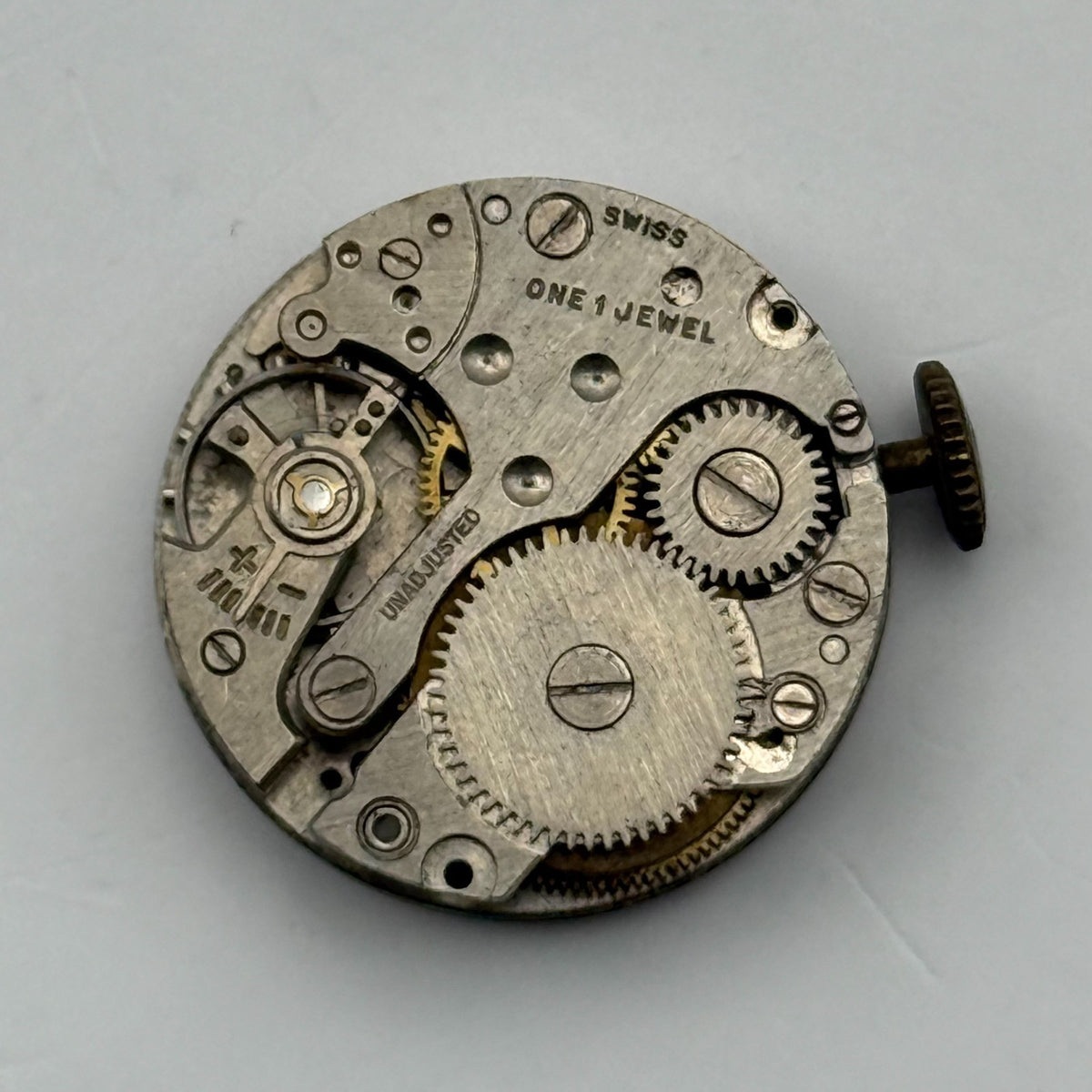 EB Bettlach 1431N Watch Movement Davar 1 Jewel Swiss Rare Parts Repair 19.7mm
