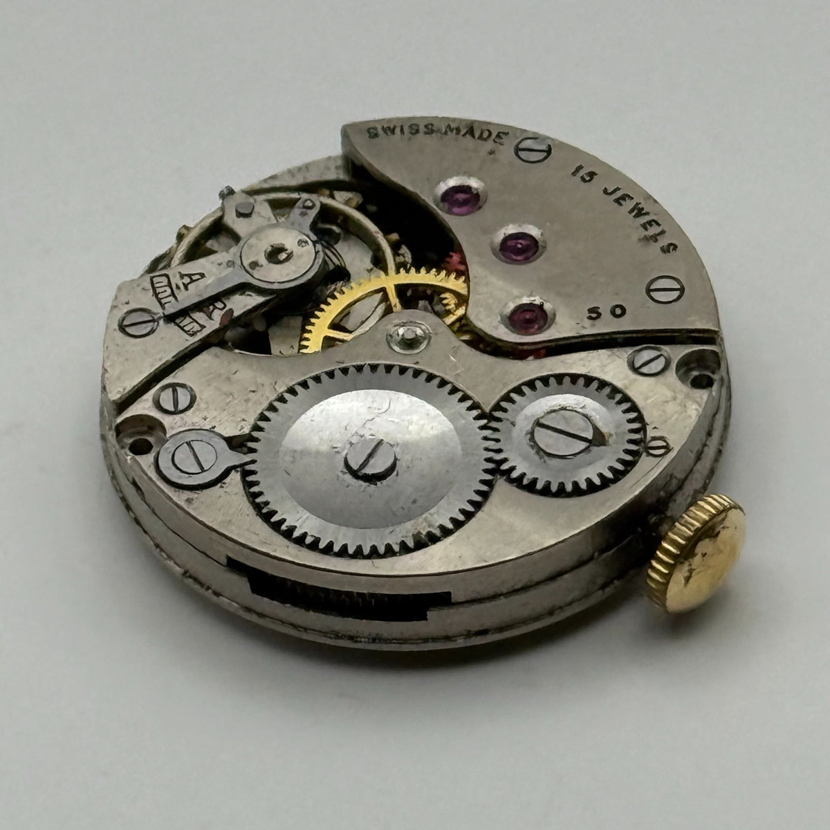 Revue 50 Watch Movement - Limit III - Running - For Parts / Repair - 22mm