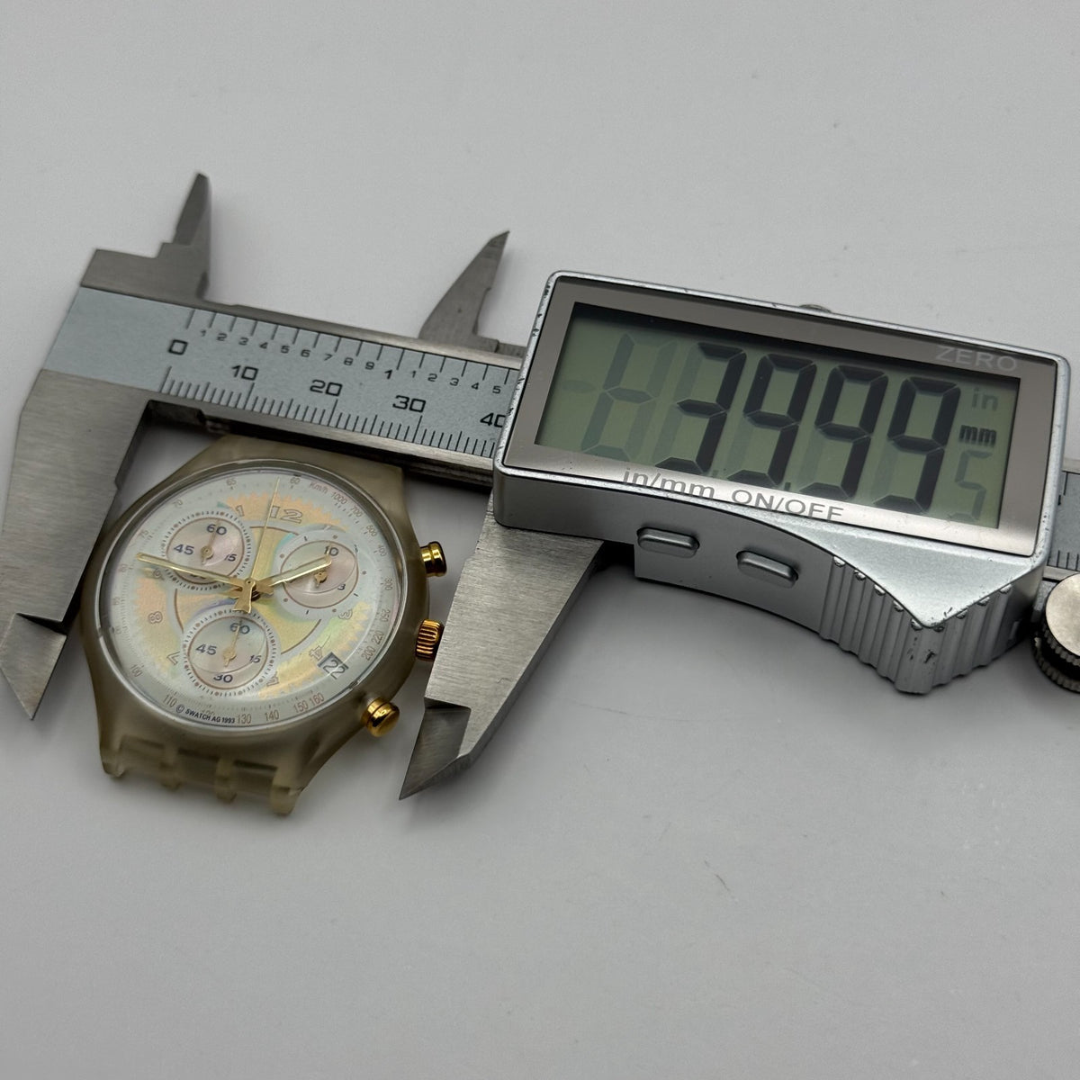 Vintage Swatch Chrono Watch SCK400 Whipped Cream 1993 ETA Quartz 40mm Parts