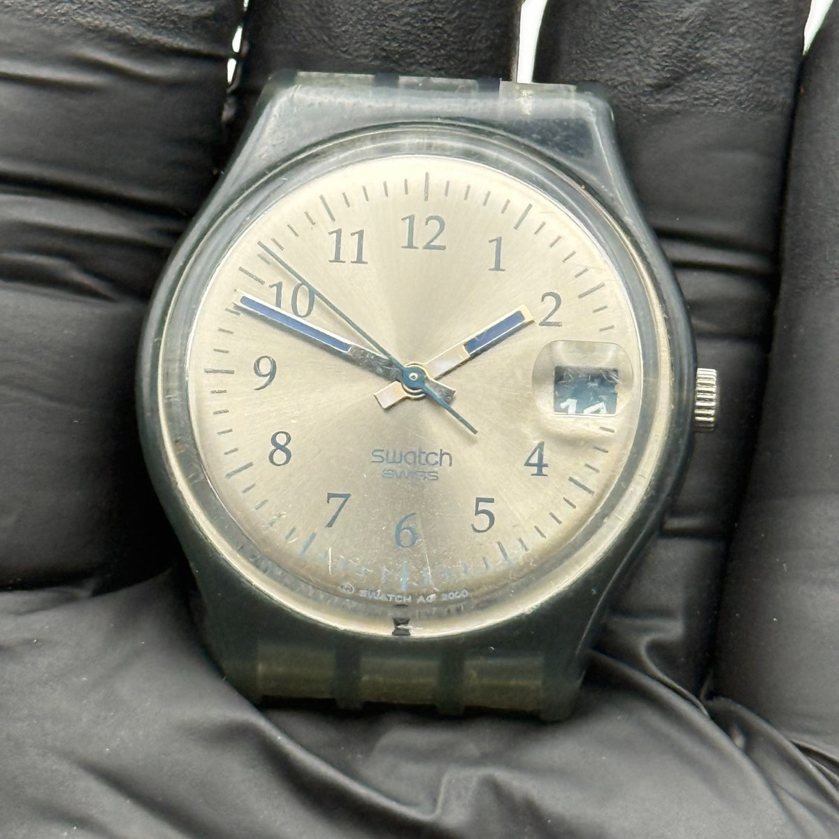 Vintage Swatch Gent Watch GM411 Scottish 2000 Date Dial ETA Quartz 34mm Parts 