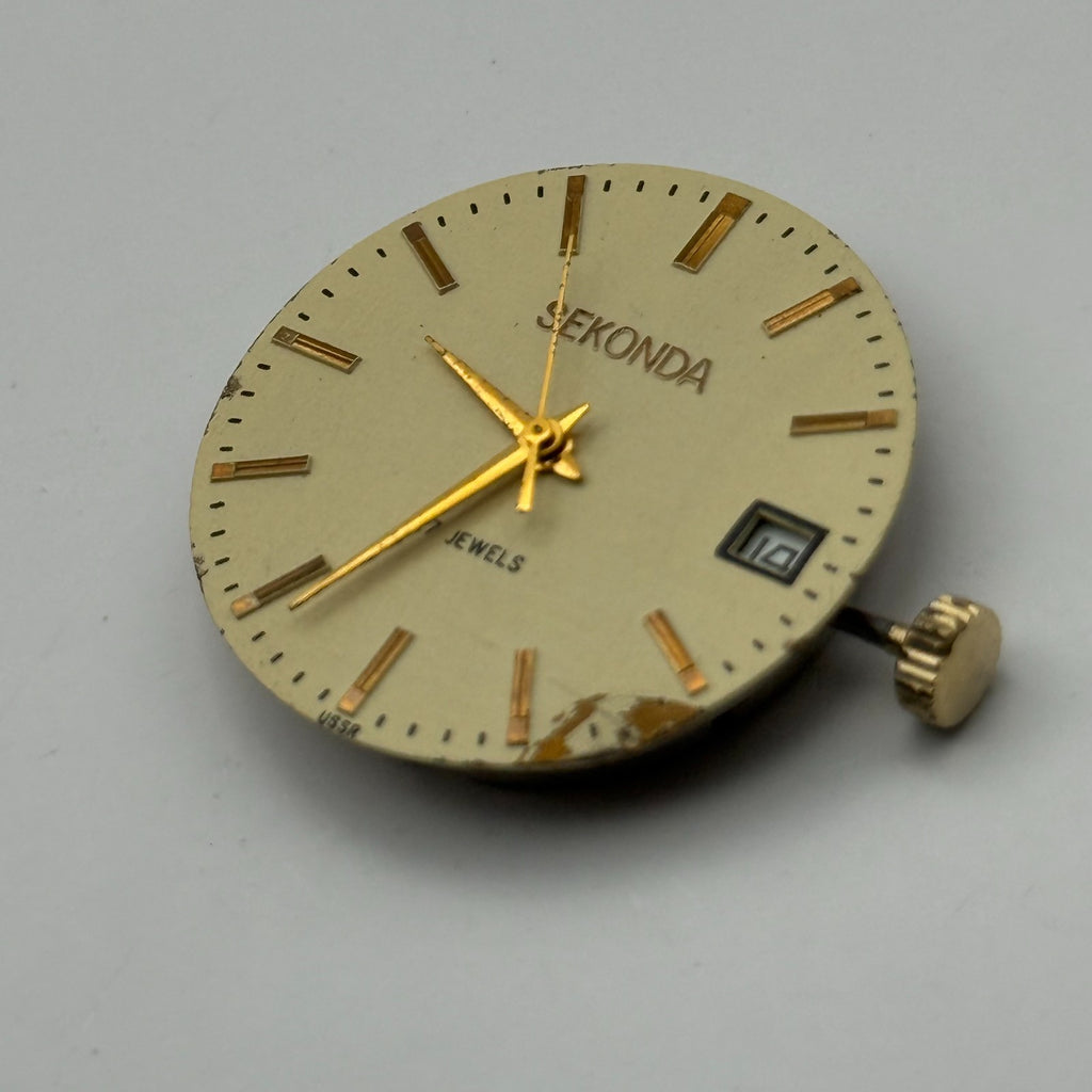 Poljot 2614.2H Watch Movement Sekonda Soviet 17 Jewels Manual Wind Parts 26.4mm
