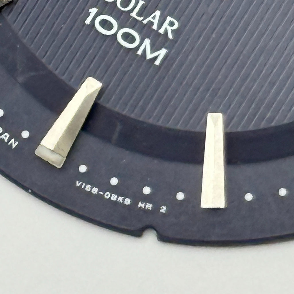 Seiko V168-0BK8 Watch Dial Solar 100M Black Japan Spare Parts Repair 37.4mm