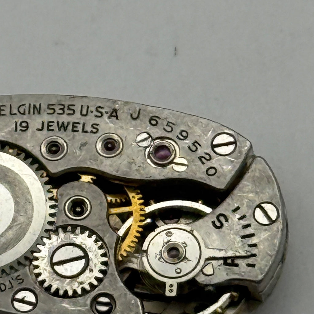 Lady Elgin Grade 535 Model 2 Watch Movement 1948 American Parts Repair 21/0s 