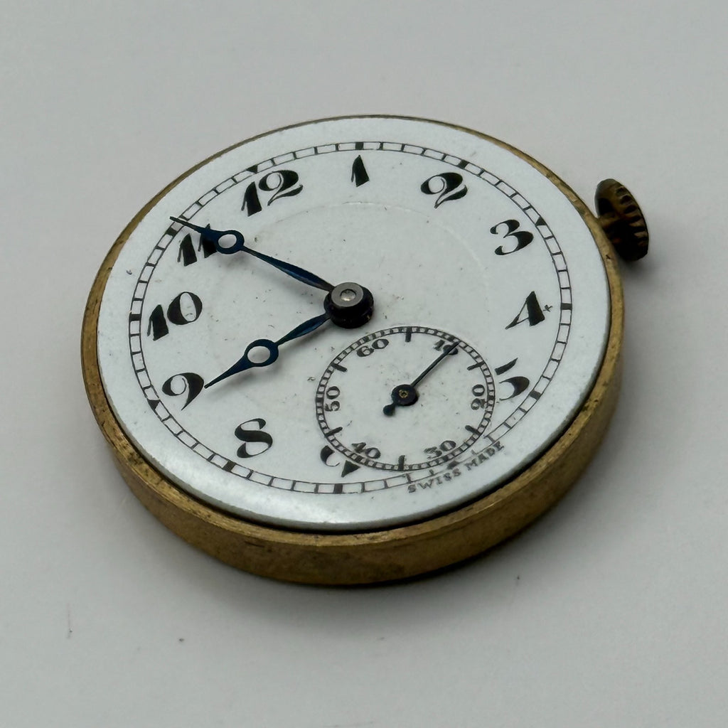 Kurth 180 Watch Movement - 15 Jewels - Running - For Parts / Repair - 22.6mm