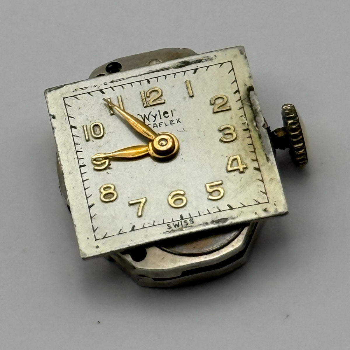 Wyler Incaflex Watch Movement 17 Jewels Swiss Manual Wind Parts Repair 15mm