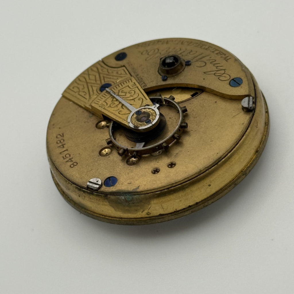 Waltham Export Watch Movement Model 1883 Key Wind 7J American Antique 18s Parts