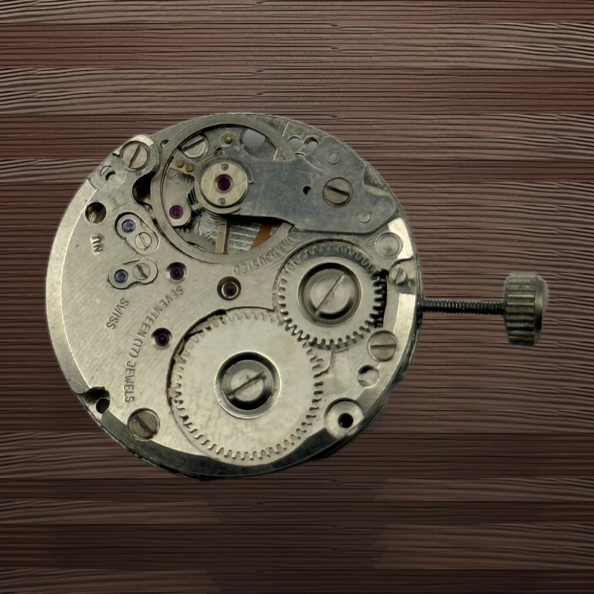 NU Watch Movement - 17 Jewels Adjusted - For Parts / Repair - 23.4mm