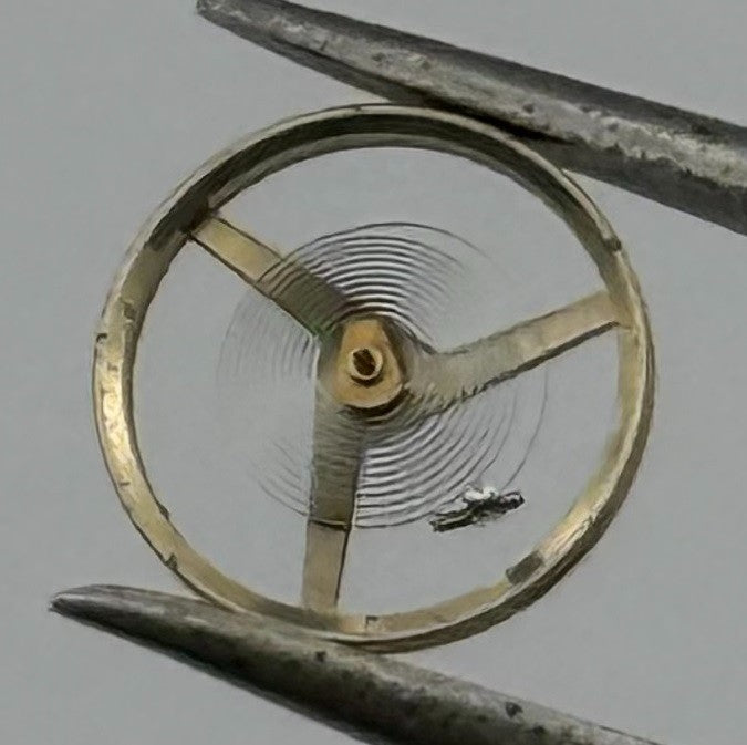 FHF 159 Balance Wheel Complete And Spring 3-10''' 190 M Watch Movement Parts NOS