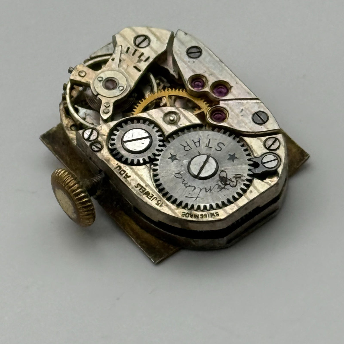 ETA Watch Movement Running Bentima 15 Jewels Swiss Manual Wind Parts 12.6mm