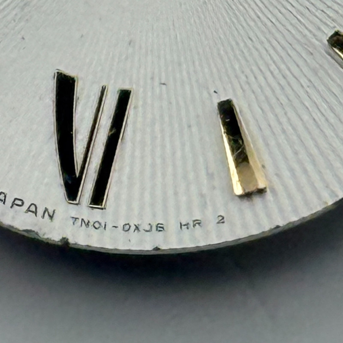 Seiko 7N01-0XJ6 Watch Dial Silver Japan Vintage Spare Parts Repair 23.4mm